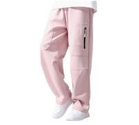 Générique Pantaloni da jogging da ragazzo, da jogging per bambini, con coulisse, comode tasche laterali in vita elastica per allenare pantaloni larghi, Rosa-b, 5-6 Anni