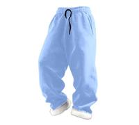 Générique Pantaloni da jogging da ragazzo, da jogging per bambini, con coulisse, comode tasche laterali in vita elastica per allenare pantaloni larghi, Blu chiaro., 11-12 Anni