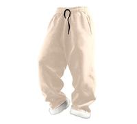 Générique Pantaloni da jogging da ragazzo, da jogging per bambini, con coulisse, comode tasche laterali in vita elastica per allenare pantaloni larghi, Beige-a., 7-8 Anni