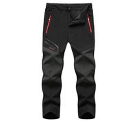 Générique Pantaloni Da Sci da Uomo Confortevoli E Pratici Pantaloni Tuta Zip Pantaloni Bicolore Multitasche con Tasche Laterali Pantaloni Pioggia Impermeabile Ripstop Outdoor, Nero , XL