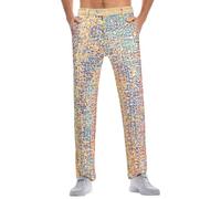 Générique Pantaloni da uomo con paillettes da discoteca e pantaloni lucidi traspiranti Comfort retrò da uomo per danza da sera spettacolo design scintillante vintage streetwear moda uomo abbigliamento