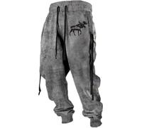 Générique Pantaloni Uomo Mitologia Nordica Vintage 3D Pirata Pantaloni Medievale Stile Punk Gotico Pantaloni Harem Baggy Pantaloni Pump Retro Pantaloni Samurai Kimono Giapponese Confortevole, Grigio-2