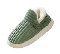 Générique Pantofole da donna, da uomo, invernali, calde, comode e chiuse, in schiuma di memoria, antiscivolo, interne ed esterne, pantofole da casa in pile, verde, 43 EU
