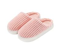 Générique Pantofole da donna, invernali, calde, da donna, ultra comode, tinta unita, in cotone e lino, morbide, scarpe piatte per donne, casual, pantofole per la casa, per le donne, rosa, 40 EU