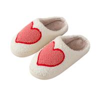 Générique Pantofole invernali all inclusive - Pantofole antiderapant da donna carine scarpe per la casa delle donne alla moda, calde e confortevoli, spesse pantofole in lino di cotone, rosso, 36 EU