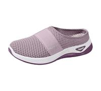 Générique Pantofole ortopediche da donna in rete estiva, suola morbida, scarpe traspiranti, slip on comode con punta chiusa, antiscivolo, supporto per la vita plantare, tinta unita, viola., 42 EU