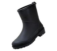 Générique Pantofole Pelliccia Economici Pantaloncini Rain Boots For Womens Ankle Rainboot Garden Boot Ladies Rubber Outside Work With Comfort Stivali Caviglia Tacco, Le Noir, 39 EU