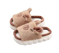 Générique Pantofole per ragazze, morbide e aperte, comode, traspiranti, in lino, per la casa, per bambini e bambini e bambine, colore: verde, marrone, 36 EU