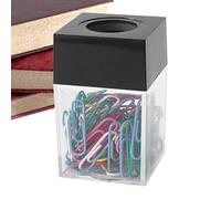 Générique Paper Clip Dispenser - Magnet ABS 4 x 4 x 7 cm 40 g | Magnetic Clip Holder, Trasparente Desktop Organizer, School Office Supply Container | Storing Clips Pins Small Metal Accessories Desk