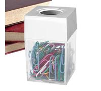Générique Paper Clip Dispenser - Magnet ABS 4 x 4 x 7 cm 40 g | Magnetic Clip Holder, Trasparente Desktop Organizer, School Office Supply Container | Storing Clips Pins Small Metal Accessories Desk