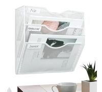 Générique Paper Organizer per parete - 3-Tier Metal Rack Tray Storage Box Sorter Divider | File Organizer Mount Shelf - For Desktop Cubicle Home Classroom Teacher Door Bathroom: 32,5 x 30 x 10,5 cm