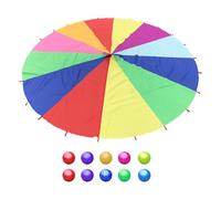 Générique Paracadute, multicolore Play Tent, Six-Foot Diameter, Includes Ten Soft Balls, Group Activity, Incoraggiamenti Cooperation, Durable Lightweight Fabric, Fun Outdoor and Indoor Use