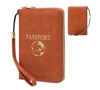 Générique Passport Book Holder Travel Pouch | Passport Holder | Portatile Multi-Pocket PU Pouch for Women Men Airplane Family Vacation Business Trip Cruise Traveling Commuting Daily