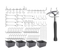 Générique Pegboard Organizer Hooks - Metal Peg Board Tool Utility | Locks, 80pcs Hooks, Garage Organizer, Fit 1/8 Inch And 1/4