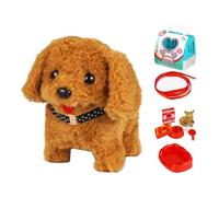 Générique Peluche cane robot realistico, animale in peluche elettronico interattivo con camminata, agisce come un vero cucciolo abbaia, agita la coda per gli e gli adulti, giocattolo divertente per la