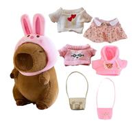 Générique Peluche Toy - Stuffed Animal | Stuffed Toy | Capybara Plush Toy | Capybara Plush with Clothes | Capybara Hugging | 9 pollici Cute Capybara Stuffed Animal Toys Dress Up Cartoon Doll for Girls