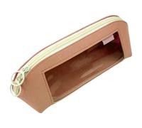 Générique Pen Organizer, Leather Case, Zipper Container, Waterproof Stylish Design, Clear Stationery Holder, 9,25 x 3,15 x 3,35 pollici, Lightweight and Sturdy, for Notes Rulers Scissors Storage