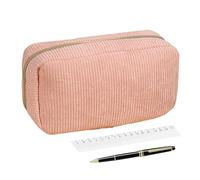 Générique Pencil Bag - Astuccio scolastico in corda, chiusura morbida con zip con righello organizzatore multifunzione per adolescenti adulti, scuola elementare college, Rosa, Se référer au descriptif