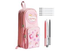Générique Pencil Case Pouch, 3-Tier School Capacity Organizer, 6 Compartment Storage, Water Resistant Ballpen Bag, Perfect for University Supplies, Teen Girls & Students, Rabbit di fragola, Se référer