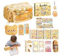Générique Pencil Pouch, Bear Pattern Design Pencil Holder, Large Capacity School Stationery Organizer, Zipper Case Sturdy Pen Bag for Study, Travel and Daily Supplies, 8,2 x 3,5 x 4,1 pollici