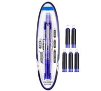 Générique Penna retrattile, strumento di scrittura resistente alle perdite di inchiostro, punta 0,38 mm senza perdite, con 5 cartucce di inchiostro ricaricabili per taccuino, arte