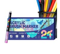 Générique Pennarelli a punta a pennello acrilico | Forniture per scrittura morbide multicolore,Penne per pittura acrilica | Decorazioni per adulti per feste di compleanno