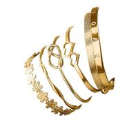 Générique Per Argento Coppia Cerchio Acciaio Anelli Lega Cuore Knot Bracciale Set Creativo Peach Geometric Bracciale 4 Piece Set Naturale Bracciale Anelli, A, alluminio alloy, Senza Gemme