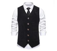 Générique Per camicia da uomo Gilet da uomo con abbottonatura da uomo, vestibilità slim, casual e alla moda Maglioni tuniche nere da uomo, Le Noir, M