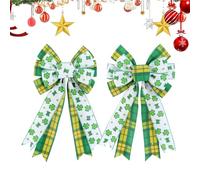 Générique per Corona,2 Pezzi Decorazione di Papillon Verde | Esterni per Porta d'ingresso,Decorazione per Feste Irlandese per Interni Tavolo caminetto Eventi all'aperto