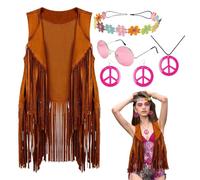 Générique Per Costume Hippie Abiti da discoteca con frange alla