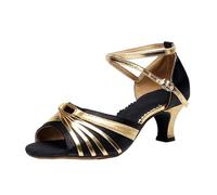 Générique Per donna Scarpe a Tacchi Alti da Danza Latina Sandali Punta Aperta Moderna Salsa Scarpa da Danza per Tango/Jazz/Latino/National Mark/Rumba/Cha Cha/Serata, Grigio scuro., 38 EU