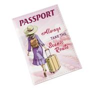 Générique per passaporto, per passaporto, coppia stampata, portafoglio per accessori di coppia, carte di credito, carte di imbarco, borsa per donne e viaggi in famiglia, Rosa