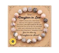Générique Per Perline Nonna Mm Classico Braccialetto Inspirational Card Elastic Adjustable Girls Natural Stone Round Beads Bracciale Classico Bracciale Coppia Polso Anelli, Taglia unica, Plastica