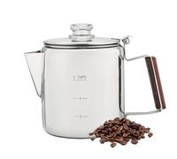Générique Percolator Coffee Pot - Stainless Steel, 12-Cup Portable Coffee Percolator Vintage Design | Compact Brewing Machine, Durable Coffe Maker For Home, Family, Friends, Beach, RV Travel