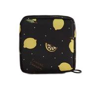 Générique Period Bag, mestruale pad, chiusura lampo impermeabile impermeabile fodera compatta stilish look lightweight design, tampone Storage Pouch for women, 4,72 x 4,72 pollici, multicolore, Black