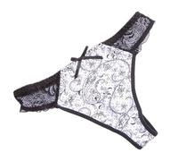 Générique Perizoma da donna a vita bassa in pizzo stampato, design sexy e stimolante, confortevole e aderente, perfetto per i momenti intimi, mutandine, bianco, M