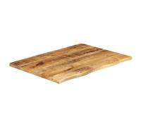 Générique Piano tavolo mango massiccio 70 x 60 x 2,5 cm, bordo vivido | Legno tropicale solido, design rustico, superficie facile da pulire, panno umido