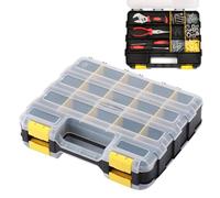 Générique Piccola scatola per attrezzi | Organizzatore trasparente portatile doppio lato | Contenitore di stoccaggio per s, bulloni e , per garage, officina casa, viti, hardware, dado e boccola