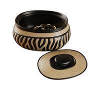 Générique Piccola scatola per gioielli, organizer per collane con motivo zebrato, contenitore per gioielli in resina, con coperchio, per anelli, orecchini, donne e ragazze sposate, matrimonio camera