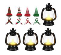 Générique Piccole lanterne pupazzo di neve, decorazione in miniatura, lanterna sospesa con cappelli e sciarpe, per esterni e interni, tavolo e albero, vacanze