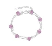 Générique Piccolo Argento Gioielli Donna Personality Fashion All Double Layer Mono Gioielli Classico Bracciale Bracciale Perla In Naturale Gioielli, Taglia unica, Plastica, Nessuna pietra preziosa