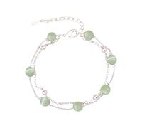 Générique Piccolo Argento Gioielli Donna Personality Fashion All Double Layer Mono Gioielli Classico Bracciale Bracciale Perla In Naturale Gioielli, Taglia unica, Plastica, Nessuna pietra preziosa