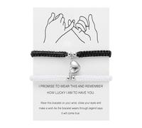 Générique Piccolo Bracciali Luna Per Bracciale Anelli His And Hers Adjustable 8 Love Heart Bracciale Jewelry Valentine Mm Coppia Con Anelli In Acciaio, Taglia unica, Metallo, Nessuna pietra preziosa