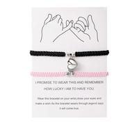 Générique Piccolo Bracciali Luna Per Bracciale Anelli His And Hers Adjustable 8 Love Heart Bracciale Jewelry Valentine Mm Coppia Con Anelli In Acciaio, Taglia unica, Metallo, Nessuna pietra preziosa