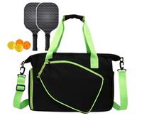 Générique Pickleballs Sling Bag, Waterproof Racket Carrying Bag, 16,93 x 7,87 in Spacious Storage Pouch, Shoe Compartment & Bottle Pocket, Authentic Handle Design for Court, Gym, Badminton