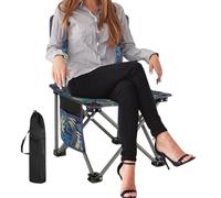 Générique Pieghevole Camping Chair - Sedia pieghevole con cuscino | Padded Balcony Chairs | Black Metal Folding Chairs with Padded Seats for Events and Outdoor Adventures