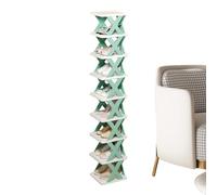 Générique Pieghevole Shoe Rack, Multi Tier Corner Organizer, Space Saving Vertical Storage, No Assembly Folding Design, Lightweight Sturdy Shelves, 10.43x10.04x50.98in, for Bathroom Entryway