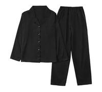 Générique Pigiama Natale Donna Sottile Maniche Lunghe Primavera Autunno Seta Ghiacciata di Alta Qualità Pittura A Inchiostro Casual Abbigliamento Da Notte, Le Noir, L