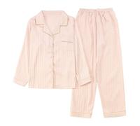 Générique Pijamas Donna Inverno Sexy Set Due Pezzi Donna Chic Maniche Lunghe Con Retro Pigiama Casual Stampato Con Camicia Abbottonata E Pantaloni Larghi Confortevoli Babydoll Sleepwear