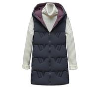 Générique Piumino Donna Inverno Caldo Metà Lunga,Piumino Con Cappuccio Leggero Senza Maniche Donna, 2025 Nuovo Cappotto Autunno Versatile Cappotti Casual Tinta unita Giacca Imbottita con Cappuccio